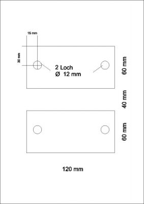 LEER INLET für Türschild V.019 120/60 mm - 2 Bohrungen