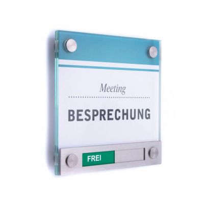 Türschild Vitrum B Frei Besetzt Anzeige rot grün Besprechnung Meeting